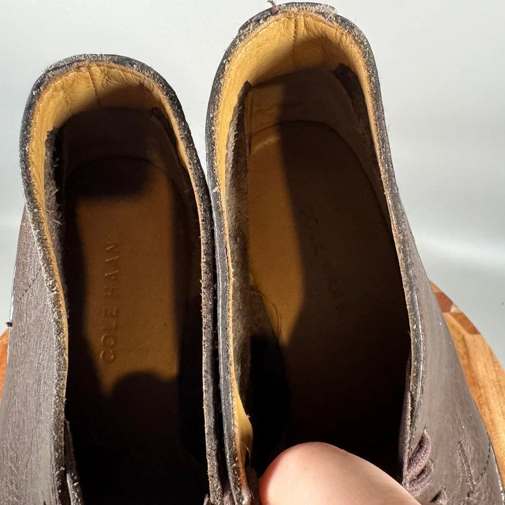 Cole Haan Mens C13188 Dark Brown Pebbled Leather Chukka Desert Boots Size 9M